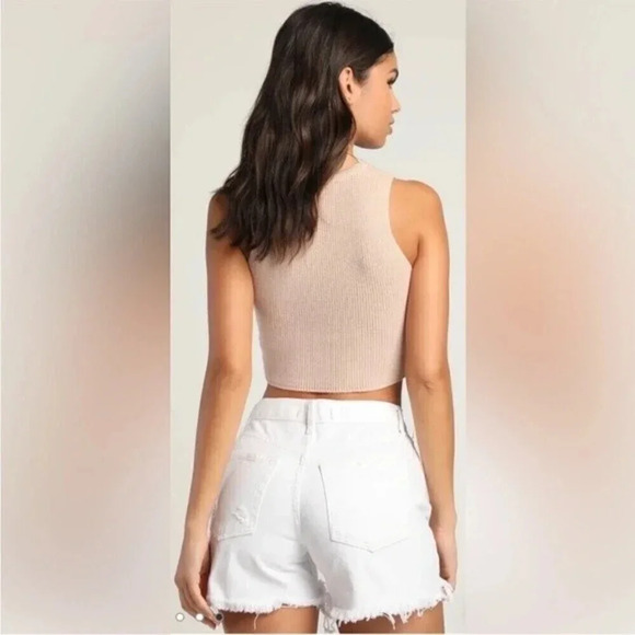 FREE PEOPLE - White Mid Rise Distressed Denim Shorts Maggie size 28 NWT - Picture 5 of 13